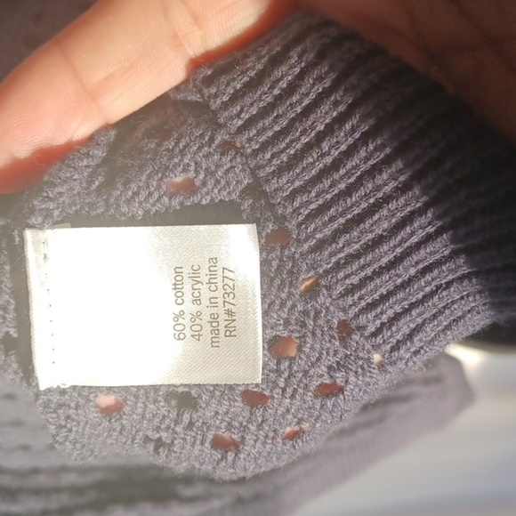 Sonoma Navy Open weave Crewneck Sweater - Picture 9 of 10